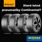 Aké letné pneumatiky Continental sa vám hodia? Vyskúšajte interaktívnu kalkulačku