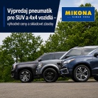 Výpredaj pneumatík pre SUV a 4x4 vozidlá – výhodné ceny a skladové zásoby