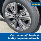 Čo znamenajú farebné bodky na pneumatikách
